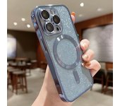 Funda de lujo para teléfono con carga inalámbrica Magsafe electrochapada para iPhone 14, 13, 12, 11 Pro Max Plus, funda suave con purpurina For iPhone 14