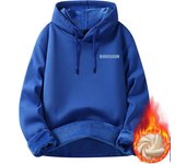Suéter con capucha acolchado cálido para hombre, otoño e invierno, nuevos modelos de pareja de algodón, chaquetas holgadas y gruesas para hombre M: Recommended 80-55kg