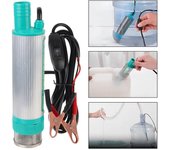 Mini bomba de transferencia de combustible portátil con carcasa de aleación de aluminio para bombear aceite diésel, agua, sumergible, 30 l/min, bomba de reabastecimiento de CC eléctrica para automóvil de 12 V Electric oil pump
