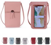 Bolso con correa para teléfono móvil para mujer, bolso con borla, bolsos cruzados táctiles, bolso de hombro para teléfono azul cielo