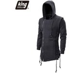 Otoño nuevos hombres sudaderas con capucha sudaderas Casual sólido de manga larga con capucha hombres Slim Fit oscuro con capucha chaqueta suelta abrigos M negro