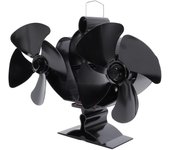 Ventilador de estufa de leña de 8 aspas de aleación de aluminio, silencioso, eficiente, alimentado por calor, con imán