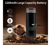 Nueva máquina de café portátil, cafetera eléctrica de cápsulas molidas, apta para café en polvo y cápsulas de café. negro