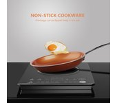 Sartén de aluminio antiadherente para huevos, para freír carne, redonda, para cocina de inducción a gas 8 Inches