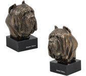 Neapolitan Mastiff, Mastino Napoletano - Dog statue, bust on stone base, sculpture, trophy for dog show by Art-Dog brand marrón