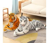 Muñeco de tigre de simulación, juguete de peluche, lindo muñeco de tigre siberiano, muñeco de tigre blanco, regalo de cumpleaños grande para niños, juguetes de regalo para niños