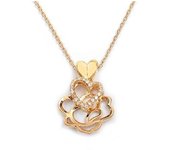 Les Trésors De Lily [M8900] - Collar chapado en oro 'Rosa Romantica' oro blanco (amor) - 20x15 mm oro