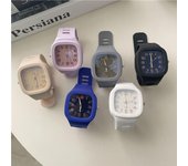 Relojes de pulsera de cuarzo con correa de silicona para mujer negro