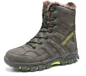 TUINANLE, botas de nieve de invierno para hombre, Botas de senderismo cálidas para hombre, botas altas de cuero de alta calidad, botas de hombre de talla grande, zapatillas de deporte al aire libre 39 negro