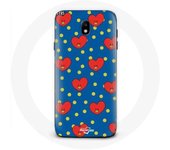 Coque pour Samsung Galaxy S5 BTS Bangtan Garçons BT21 TATA de V Fond Bleu