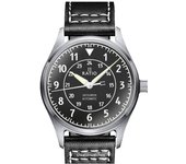 Reloj para hombre Ratio Skysurfer Pilot con esfera texturizada negra y cuero automático RTS310 200M negro