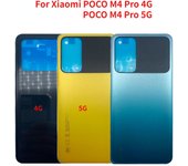 Para Xiaomi Poco M4 Pro 4G 5G Reemplazo de vidrio trasero Batería Puerta trasera Carcasa con M4 Pro 4G Blue