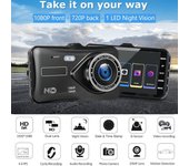 Cámara de salpicadero nueva 2024, cámara frontal y trasera, DVR para coche, grabadora de vídeo para vehículo, caja negra, FULL HD 1080P, visión nocturna, grabadora de conductor Dual Lens