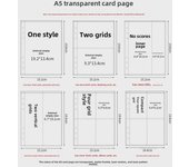 Recambio de álbum de tarjetas mate tamaño A5: Páginas interiores esmeriladas de 3 pulgadas y 4 cuadrículas A5 6-grid 10 sheets