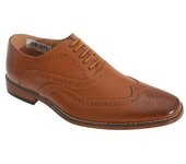 Zapatos Oxford Brogue con 5 ojales para niños de Goor 4 UK bronceado