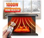 Calentador de chimenea eléctrico con pantalla de llama, Mini calentador de mesa, calefacción de simulación, chimenea portátil, calefacción para habitación y oficina, invierno