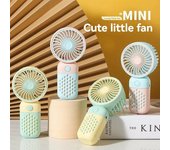 Ventilador de carga portátil con dibujos animados, pequeño y bonito ventilador de carga para estudiantes, mini ventilador USB portátil, mini ventilador de bolsillo color rosa