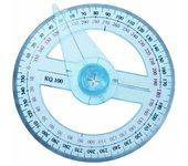 Transportador de 360 grados con brazo oscilante, puntero de círculo completo, regla de ángulos, herramientas de dibujo de geometría matemática para estudiantes, diseño EM88