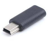 Adaptador convertidor de cargador adaptador macho Micro USB hembra a Mini USB negro