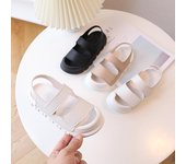 Sandalias para niños, zapatos de playa de verano para niños, niñas y niños pequeños, sandalias a la moda con dedos cubiertos, antipatadas suaves 21 negro