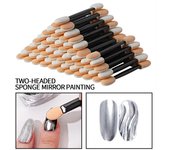 Lote de 50 pinceles para polvos de uñas, esponja aplicadora de doble cara, pigmento cromado de espejo, esponja fácil de aplicar, herramientas de maquillaje cosmético. 5.5cm
