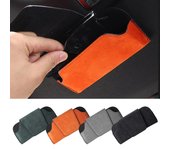 Estuche de gamuza para guardar gafas de sol de coche, resistente al desgaste, con clip protector, estuche universal para guardar gafas de sol negro
