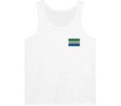 Débardeur - Sierra Leona - Broderie Blanc - 100% Coton - Coupe Ajustée - Mixte