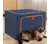 Caja de almacenamiento de tela, bolsa de ropa plegable, organizador de maletero de coche, armario de juguetes, almacenamiento para casa de mascotas 24L