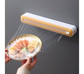 Máquina cortadora de película plástica con ventosa para montaje en pared, para cocina, dedicada a la lata desprendible, caja de película plástica, juego de caja de corte amarillo