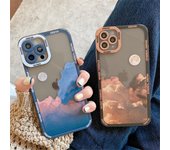 Funda de teléfono retro con diseño de luna, noche y nubes para iPhone 14, 13, Pro, 11, 12 Pro Max, Xr, Xs Max, 7 Plus, X, protección de lente, funda suave a prueba de golpes For iPhone X or XS