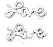 Les Trésors De Lily [M6222] - Boucles Argent 'Love' argenté (rhodié) - 20x9 mm plata
