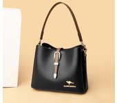 Bolso bandolera de mujer con estilo multicapa negro