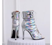 Botas de baile latino más nuevas para mujer, zapatos de baile de salsa y bachata negros para mujer, zapatos de baile de salón de tacón alto, caña alta 35
