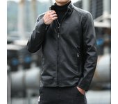 Chaqueta de cuero para hombre, nueva chaqueta de cuero para otoño e invierno, chaqueta de cuero para hombre, chaqueta de moto informal de negocios de terciopelo L