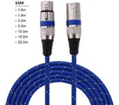 XLR macho a hembra enchufe equilibrio micrófono de 3 pines Cable de Audio MIC 1M-20M 1 m