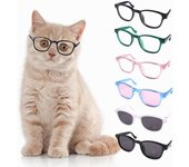 Gafas para mascotas, gafas de sol portátiles y ligeras a la moda, protección contra el viento, gafas para perros y gatos, suministros para mascotas color rosa/azul