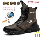 Zapatos de seguridad para hombre, zapatillas de trabajo de alta calidad, botas con punta de acero, botas de trabajo antigolpes a prueba de pinchazos, zapatos indestructibles 36 negro