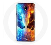 Coque Samsung Galaxy J3 2017 Loup de Glace et loup de feu