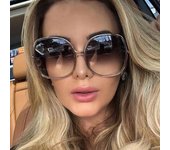 Gafas de sol redondas para mujer, de gran tamaño, a la moda, para hombre, de plástico, con gradiente para exteriores, UV400, Gafas De Sol, accesorio de moda, no polarizado amarillo