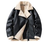 Chaqueta de lana de otoño e invierno para hombre, abrigo cálido de algodón para hombre, chaqueta de motocicleta con solapa, chaqueta de cuero con cuello XXXXL marrón