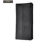 Cartera de cuero genuino para hombre, organizador de chequera de diseñador de gran capacidad, Original, a la moda, funda para tarjetas de viaje gris