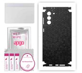 Adhesivo protector apgo para la parte trasera y laterales compatible con Samsung Galaxy S21 Plus 5G, película envolvente, lámina de vinilo - Patrón de panal negro