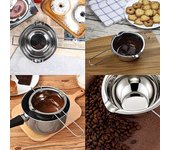 Olla de acero inoxidable para derretir cera con mango largo, vela perfumada artesanal, jabón, mantequilla de Chocolate, herramienta de jabón hecha a mano, antiadherente, fácil limpieza
