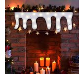 Manta de nieve artificial para Navidad, manta de nieve artificial para chimenea, rollo de manta de nieve artificial esponjosa para decoración de chimenea de pueblo de invierno blanco