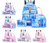 Conjunto de 3 uds. De Mochila de una pieza para niñas, mochilas de escuela secundaria para mujeres, Mochila impermeable para estudiantes, Mochila para ordenador portátil