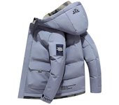 Chaqueta acolchada de algodón de invierno para hombre, chaqueta acolchada de algodón corta y gruesa, chaqueta acolchada de plumas, chaqueta con capucha S negro