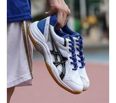 Zapatillas de voleibol de marca profesional de moda de malla blanca para hombre, zapatillas de tenis de mesa con amortiguación antideslizante para mujer, zapatillas deportivas transpirables para hombre 36