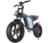 Bicicleta eléctrica de montaña para adultos Janson X60 con motor dual de 750 W, batería de 48 V y 23 Ah, neumáticos anchos de 20 pulgadas. azul/verde