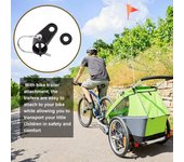 Acoplador de enganche para remolque de bicicleta Piezas de conector para remolque de bicicleta de alta resistencia Acoplador universal para bicicleta para niños/perros Accesorio de remolque para cochecito de bebé de repuesto negro