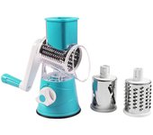 Cortador de verduras mandolina redonda rallador de zanahoria y patata rebanador multifunción de acero inoxidable cuchillas picadoras accesorios de cocina verde